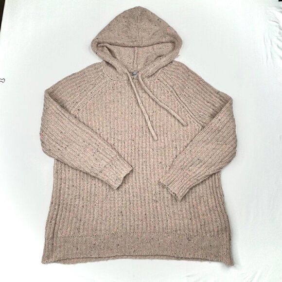 AERIE Open Road Speckled Sweater Hoodie Oversized Wool Blend - Picture 2 of 10